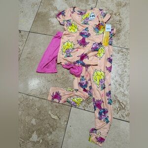 Trolls Kids Pajama Set - Pink and Yellow